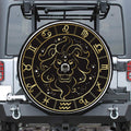 Gold And Black Leo Sign Print Tire Cover With Camera Hole