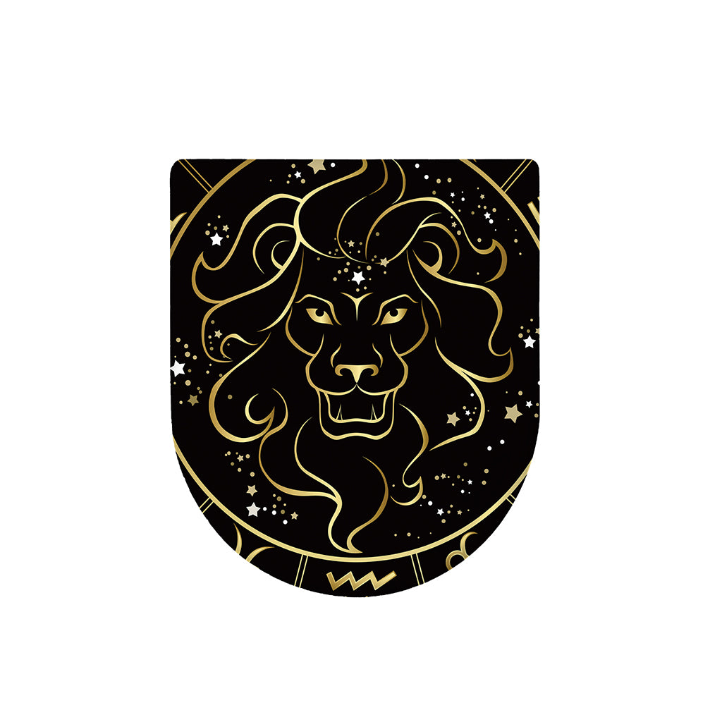 Gold And Black Leo Sign Print Toilet Lid Cover