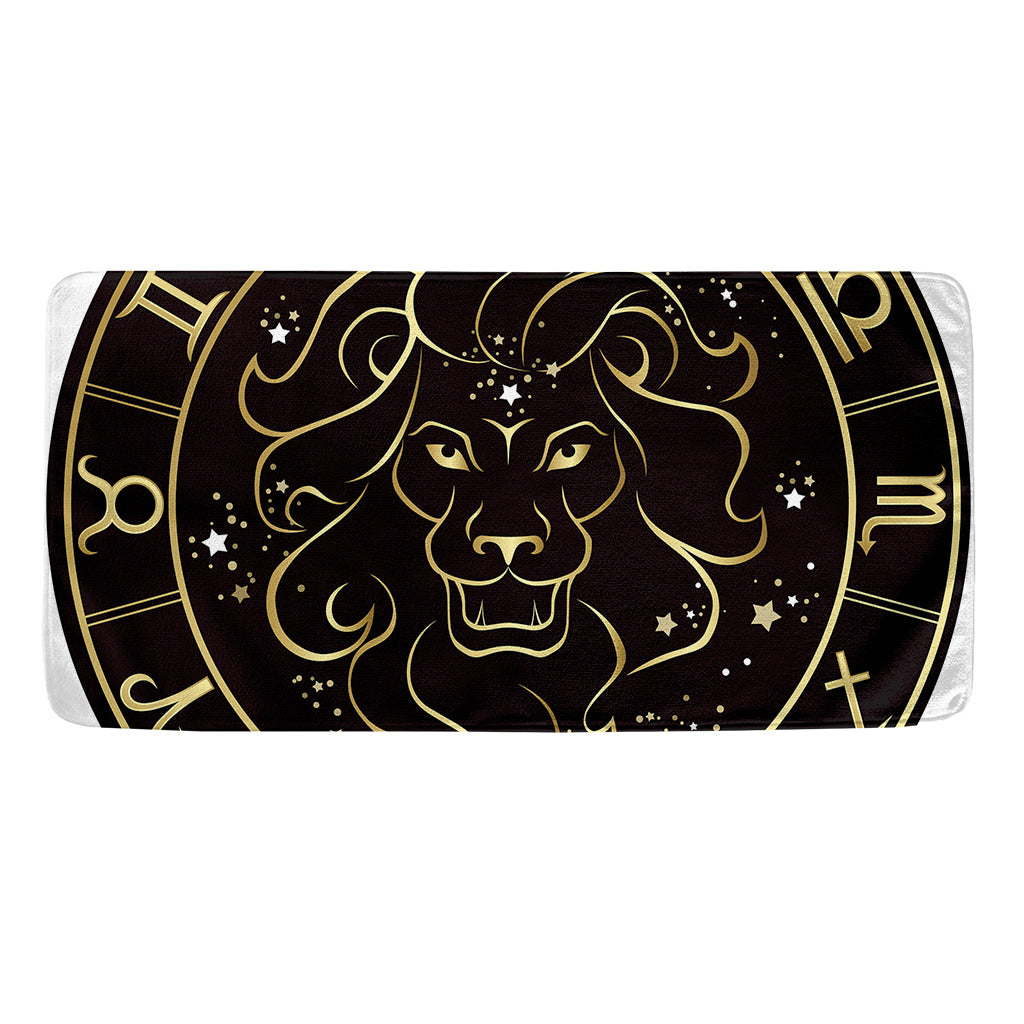 Gold And Black Leo Sign Print Towel
