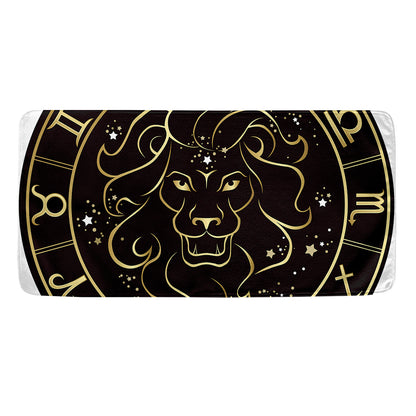 Gold And Black Leo Sign Print Towel