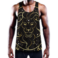 Gold And Black Leo Sign Print Men's Workout Tank Top