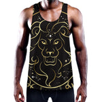 Gold And Black Leo Sign Print Training Tank Top