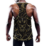 Gold And Black Leo Sign Print Training Tank Top