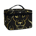 Gold And Black Leo Sign Print Travel Makeup Bag