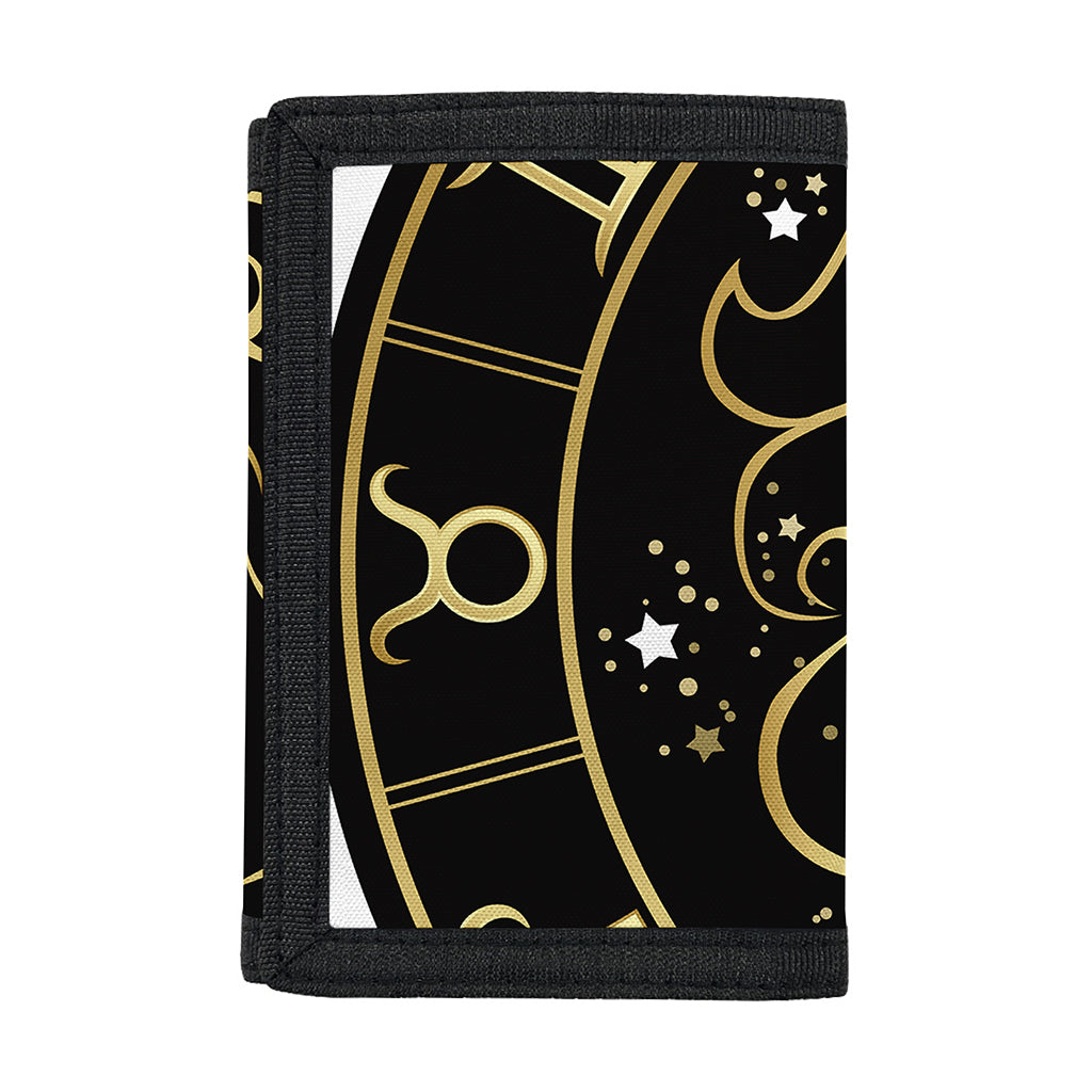 Gold And Black Leo Sign Print Trifold Wallet
