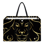Gold And Black Leo Sign Print Utility Tote Bag