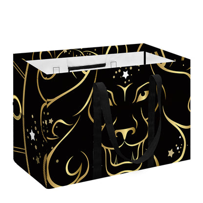 Gold And Black Leo Sign Print Utility Tote Bag