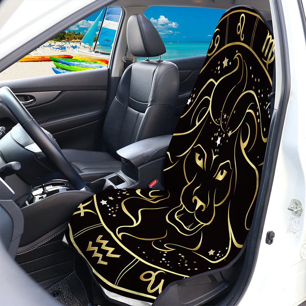 Gold And Black Leo Sign Print Waterproof Car Seat Cover