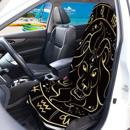 Gold And Black Leo Sign Print Waterproof Car Seat Cover
