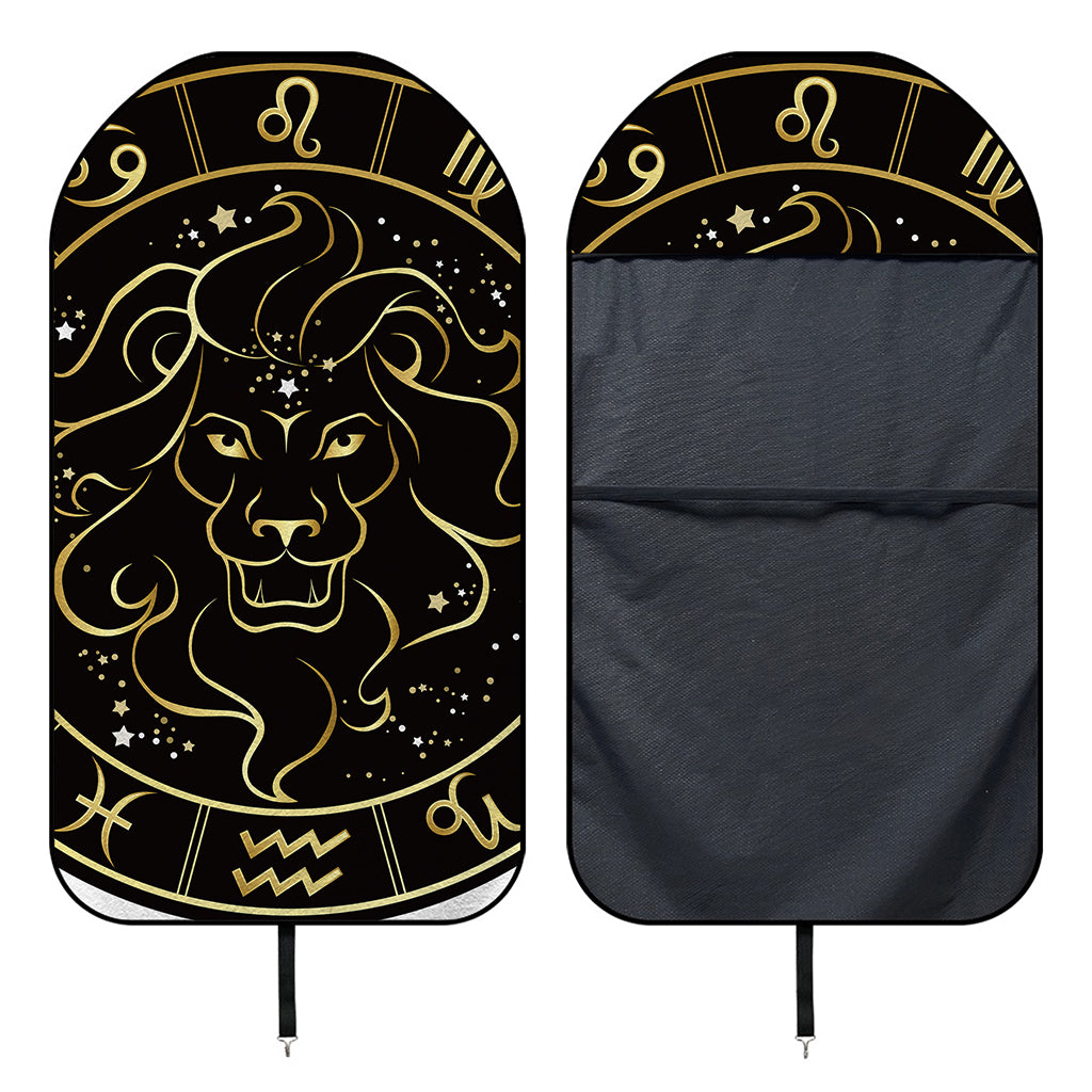Gold And Black Leo Sign Print Waterproof Car Seat Cover
