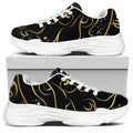 Gold And Black Leo Sign Print White Chunky Shoes