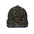 Gold And Black Leo Sign Print White Mesh Trucker Hat