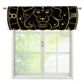 Gold And Black Leo Sign Print Window Valance