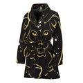 Gold And Black Leo Sign Print Women's Bathrobe
