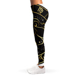 Gold And Black Leo Sign Print Women's Leggings