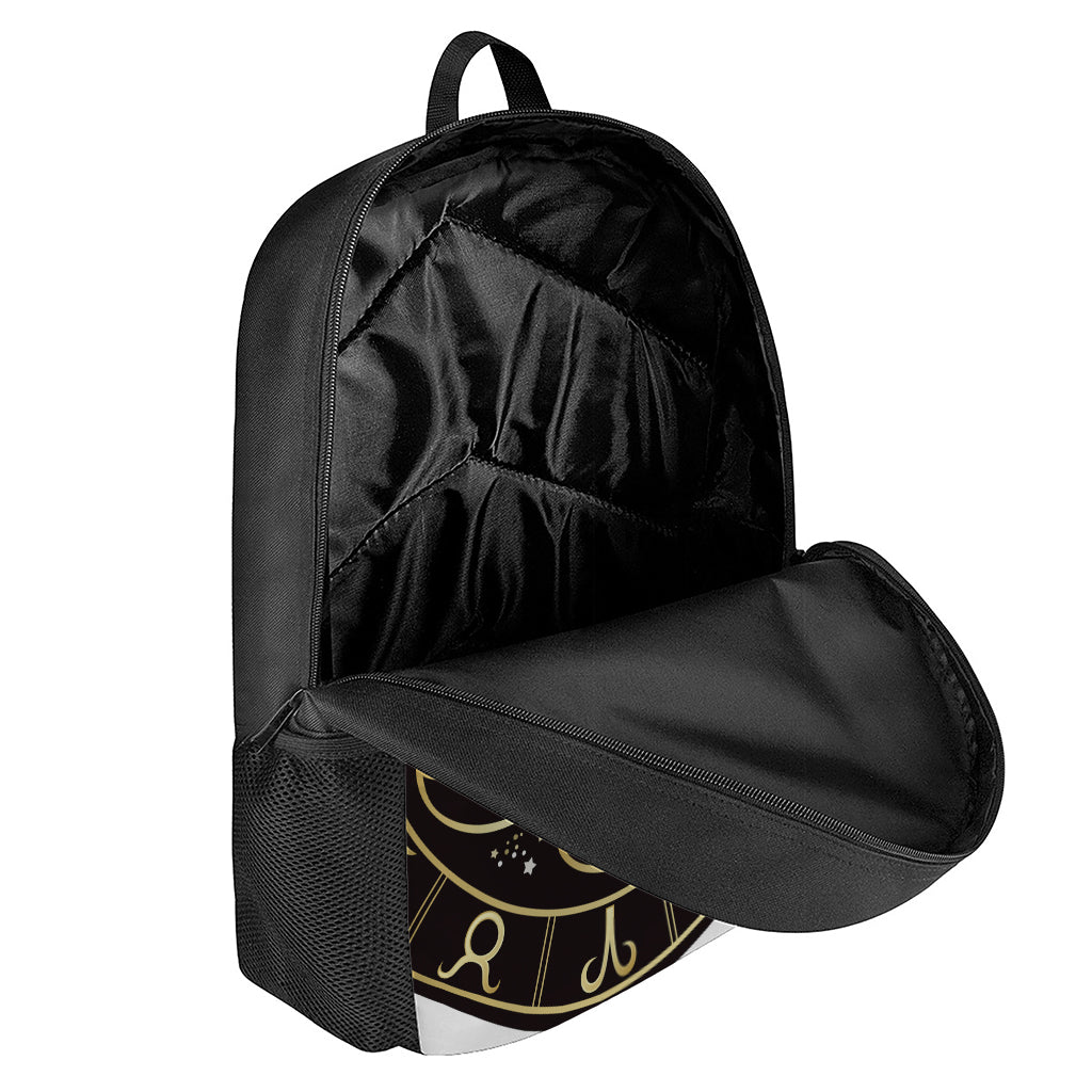 Gold And Black Libra Sign Print 17 Inch Backpack