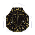 Gold And Black Libra Sign Print Adjustable Apron