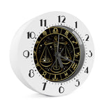 Gold And Black Libra Sign Print Alarm Clock