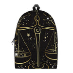 Gold And Black Libra Sign Print Backpack