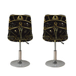 Gold And Black Libra Sign Print Bar Stool Covers