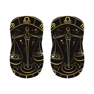 Gold And Black Libra Sign Print Bar Stool Covers