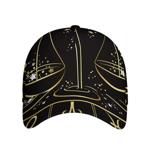 Gold And Black Libra Sign Print Baseball Cap