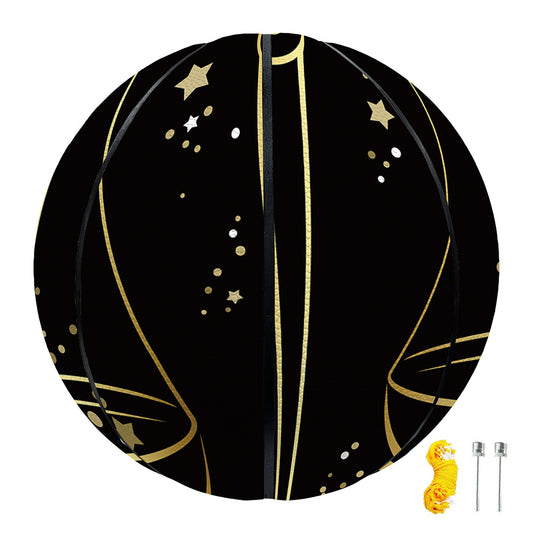 Gold And Black Libra Sign Print Basketball