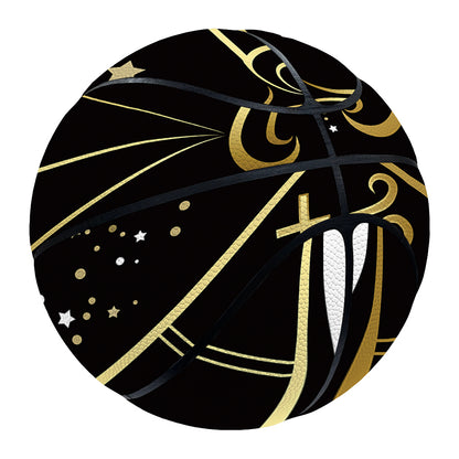 Gold And Black Libra Sign Print Basketball