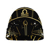 Gold And Black Libra Sign Print Beanie