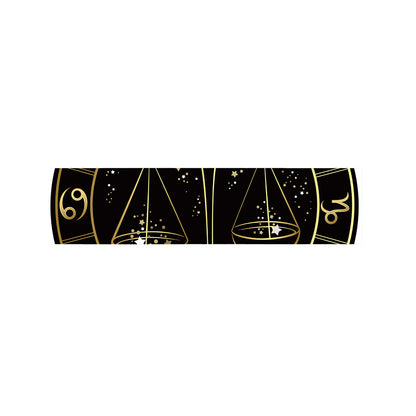 Gold And Black Libra Sign Print Bed Runner