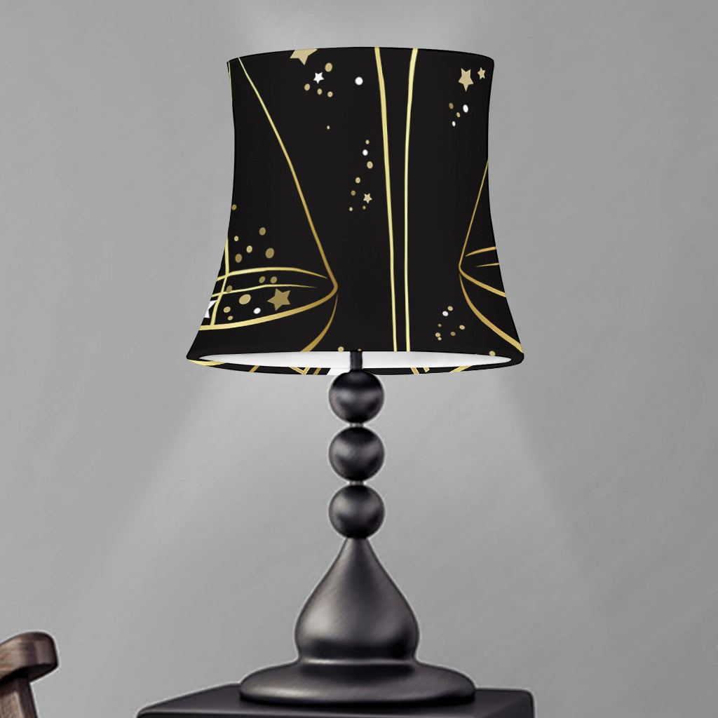 Gold And Black Libra Sign Print Bell Lamp Shade