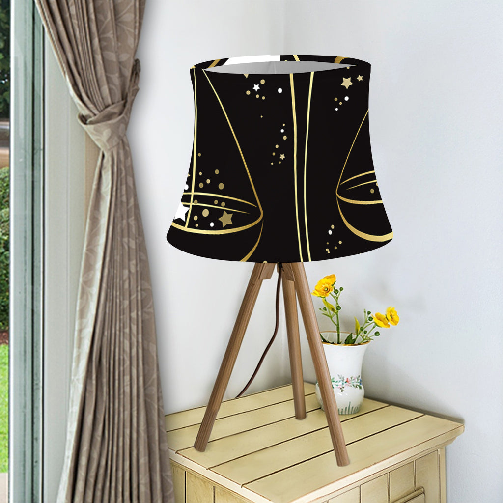 Gold And Black Libra Sign Print Bell Lamp Shade