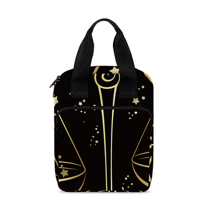 Gold And Black Libra Sign Print Bible Tote Bag