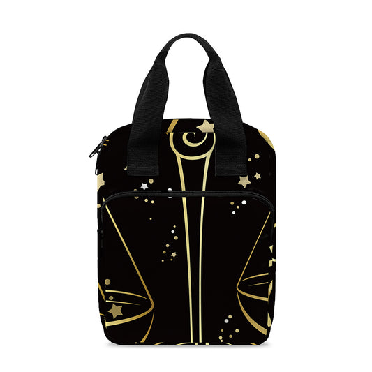 Gold And Black Libra Sign Print Bible Tote Bag