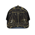 Gold And Black Libra Sign Print Black Mesh Trucker Hat
