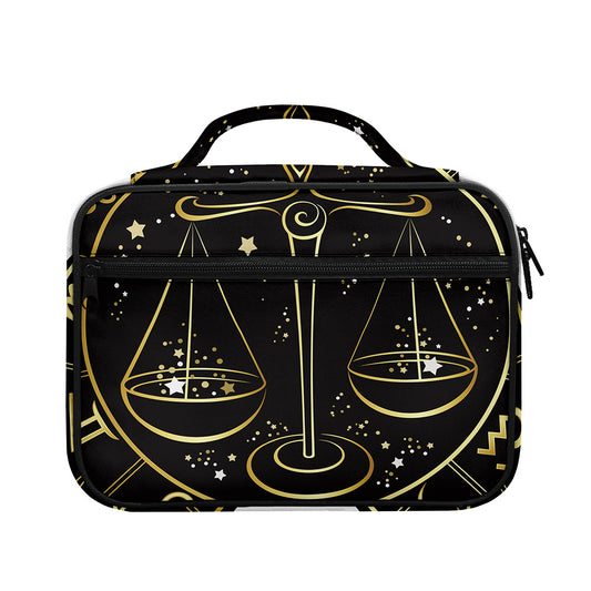 Gold And Black Libra Sign Print Briefcase Bible Bag
