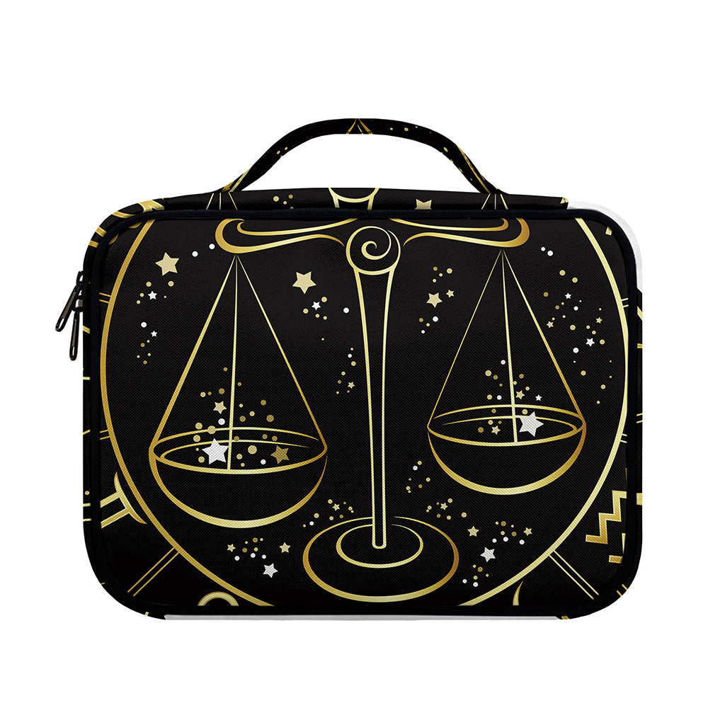 Gold And Black Libra Sign Print Briefcase Bible Bag