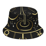 Gold And Black Libra Sign Print Bucket Hat