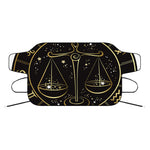 Gold And Black Libra Sign Print Car Windshield Snow Cover