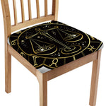 Gold And Black Libra Sign Print Chair Cushion Cover