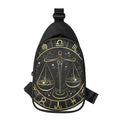 Gold And Black Libra Sign Print Sling Bag