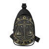 Gold And Black Libra Sign Print Chest Bag