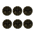 Gold And Black Libra Sign Print Coaster Set