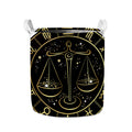 Gold And Black Libra Sign Print Collapsible Laundry Basket