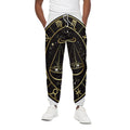 Gold And Black Libra Sign Print Cotton Sweatpants