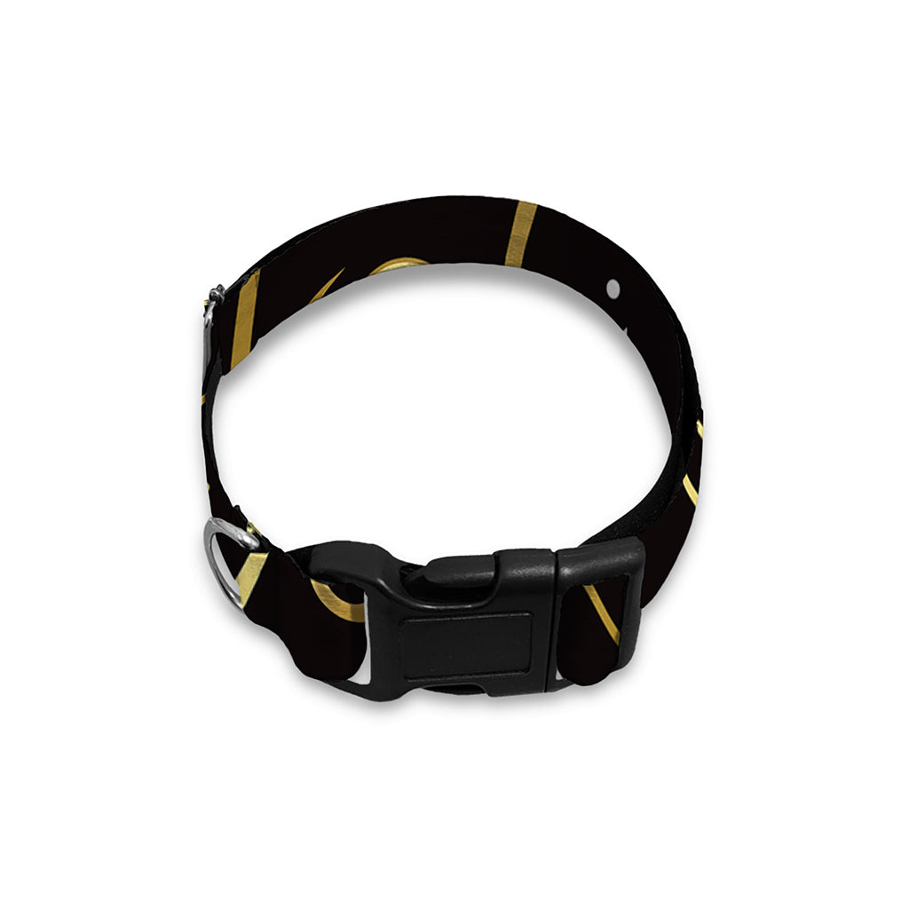 Gold And Black Libra Sign Print Dog Collar