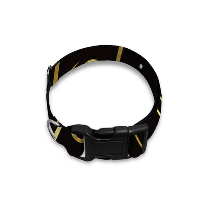 Gold And Black Libra Sign Print Dog Collar