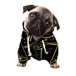 Gold And Black Libra Sign Print Dog Zip Up Hoodie