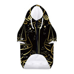 Gold And Black Libra Sign Print Dog Zip Up Hoodie