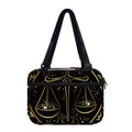Gold And Black Libra Sign Print Double Strap Bible Bag